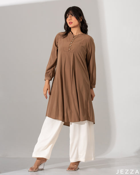 Sleek Buttoned Placket Top 60813